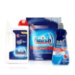 Finish Dishwasher Rinse Aid Liquid, Shine & Dry – 400ml + Dishwasher Salt – 2Kg + Dishwasher Detergent Powder- 1Kg | World’s #1 Recommended Dishwashing Brand