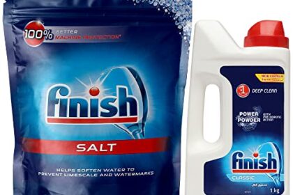 Finish Dishwasher Salt – 2Kg and Classic Dishwasher Detergent Powder- 1Kg | World’s #1 Recommended Dishwashing Brand