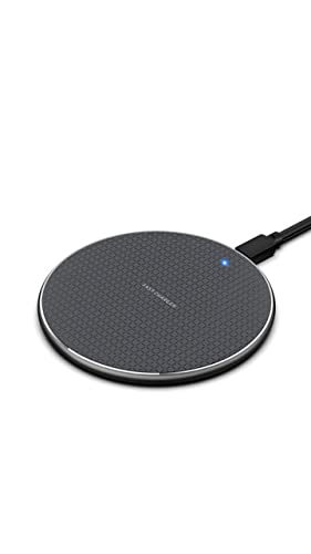 Litvibes 10W Wireless Charging Pad Fast Qi Charger with Micro USB Cable ABS Compatible with iPhone 14,13,12,11 & X Series,Oneplus Devices & All Wireless Charging Enabled Smartphones (Black)