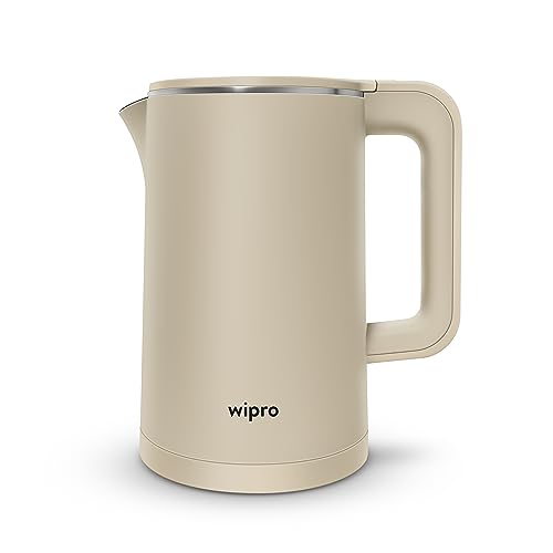 Wipro Vesta 1.8L BK206 Cool Touch Kettle|Anti – Rust Shield|SS304|Super Fast Heating|Triple Layer Protection – Overheating, Dry Boil & Excess Steam|Single Touch Open Lid