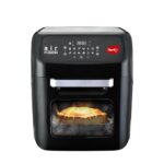 Pigeon by Stovekraft Air Fryer Oven 12L | 1800W | 2-in-1 Appliance – AirfryerOTG | Digital Touchscreen | 9 Preset Menu | Air Fry, Bake, Broil, Toast, Defrost (Black) | With Rotisserie | 7 Accessories