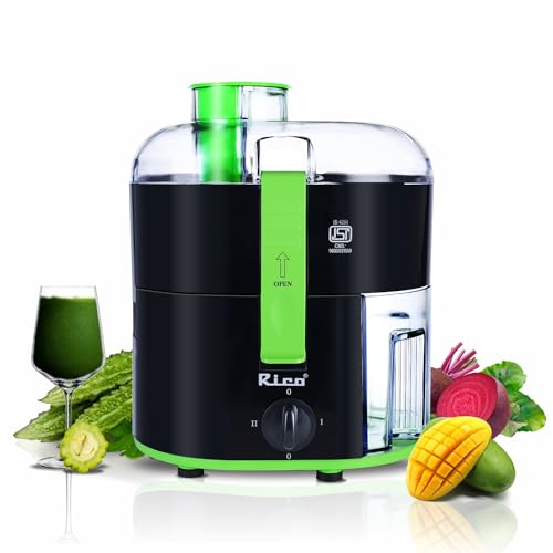 Rico 350W ISI Marked & Fully Automatic Electric Juicer | Portable Juicer, Compact Design, Slow Juicing Process to Extract Maximum Juice from Fruits & Vegetables