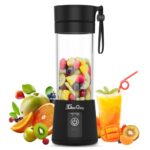 GaxQuly Portable Blender Electric Juicer 6 Blade USB Rechargable Blender Shaker for Juices, Shakes and Smoothies (380ml)