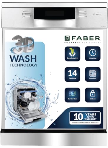 Faber 14 Place Settings Free Standing Dishwasher (DISHWASHER FFSD 8PR 14S, Inox Finish)