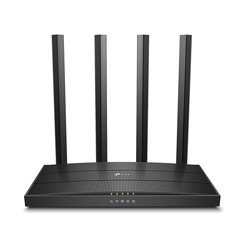 TP-Link Archer AC1200 Archer C6 Wi-Fi Speed Up to 867 Mbps/5 GHz + 400Mbps/2.4 GHz, 5 Gigabit Ports, 4 External Antennas, MU-MIMO, Dual Band, WiFi Coverage with Access Point Mode, Black