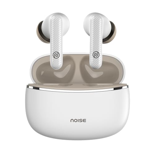 Noise Aura Buds in-Ear Truly Wireless Earbuds with 60H of Playtime, Quad Mic with ENC, Dual Device Pairing, Instacharge(10 min=150 min),12mm Polymer Composite Driver,BT v5.3(Aura White)