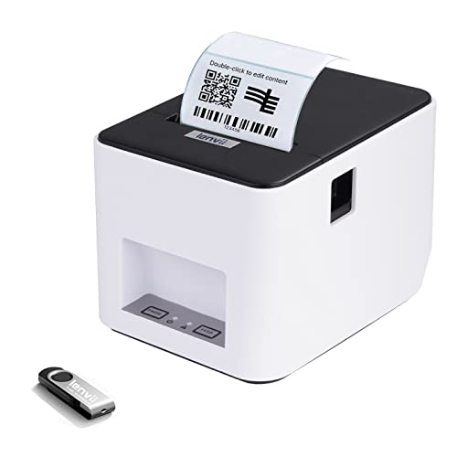 LENVII LV-R388 3 Inch Thermal Label Printer, 80MM Barcode Printer, USB Port Label Maker Machine,Compatible with Windows & Mac 203 DPI Bar Code Label Printer – NOT for Receipt Printer