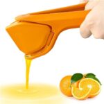 Praha Lemon Squeezer, Lemon Juicer Hand Lime Squeezer, Large Manual Citrus Press That Folds Flat for Space, Easy to Use, for Lemon, Lime, Citrus, Fruit (ORANGE)