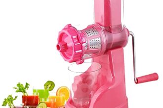 Floraware Plastic Hand Fruit & Vegetable Juicer with steel handle (Pink)