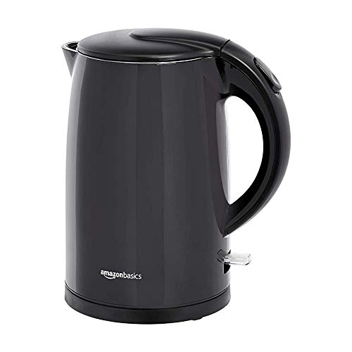 (Renewed) AmazonBasics Double-Walled Stainless Steel Electric Kettle – 1.7 Litre (2200 Watt)