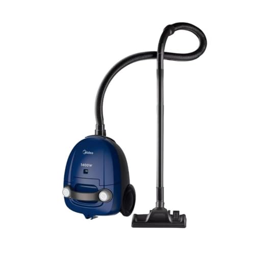 Midea 11S Bagged Vacuum Cleaner | 1400 W Motor | 18kPa Powerful Suction Control | 1year Warranty | 3 Free Paper dust Bag | Free Multiple Accessories | Dustbag Full Indicator | 5m auto Rewind Cord