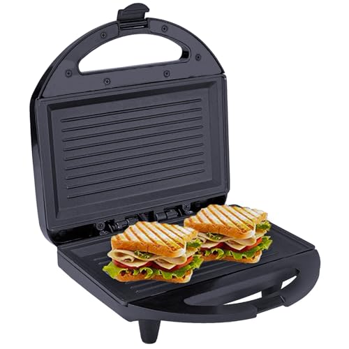 Lifelong LLSM120G Sandwich Griller, Classic Pro 750 W Sandwich Maker with 4 Slice Non-Stick Fixed Plates for Sandwiches at Home with 1 Year Warranty (Black)