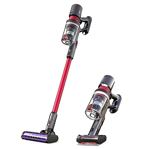 AGARO Supreme Cordless Stick Vacuum Cleaner,2In1 Handheld&Stick,400W Motor,25 Kpa Suction Power,3 Adjustable Suction Modes,Adjustable Head,Bagless Dry Vacumming,Red|Hepa Filter,0.5 Litre,1 Count