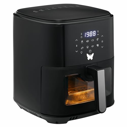 Butterfly Elektra Digital Air Fryer 7.5L, 1500W | 360° High Speed Air Circulation Technology | Low Fat Cooking | 8 Preset Menu, Removable Non Stick Coating Basket | Digital Touch Display Panel |Black