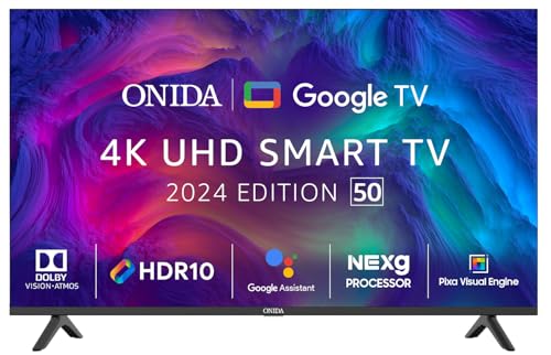 ONIDA 125 cm (50 inch) Nexg Series 4K Ultra HD LED Smart Google TV 50UIG (Black)